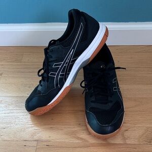 ASICS Men's Black and White Indoor Court Shoes